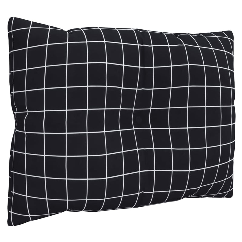 Perne pentru paleți, 3 buc, negru, model carouri, textil oxford