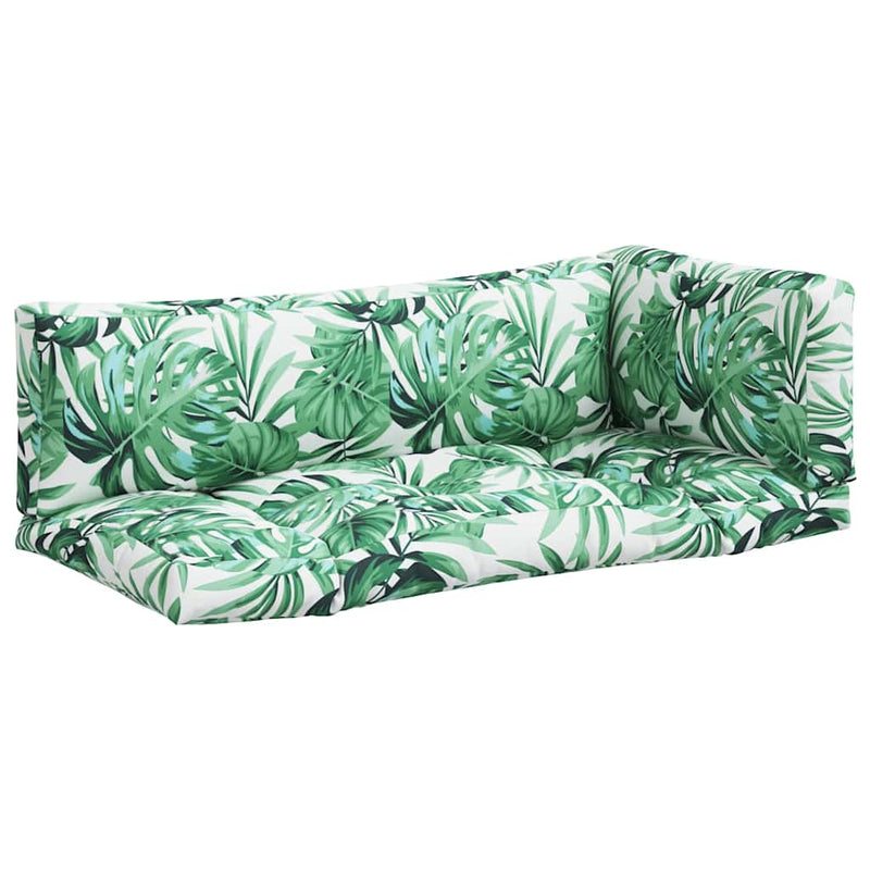 Perne de paleți, 3 buc., model cu frunze, material textil