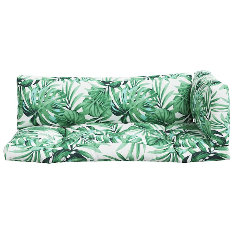 Perne de paleți, 3 buc., model cu frunze, material textil