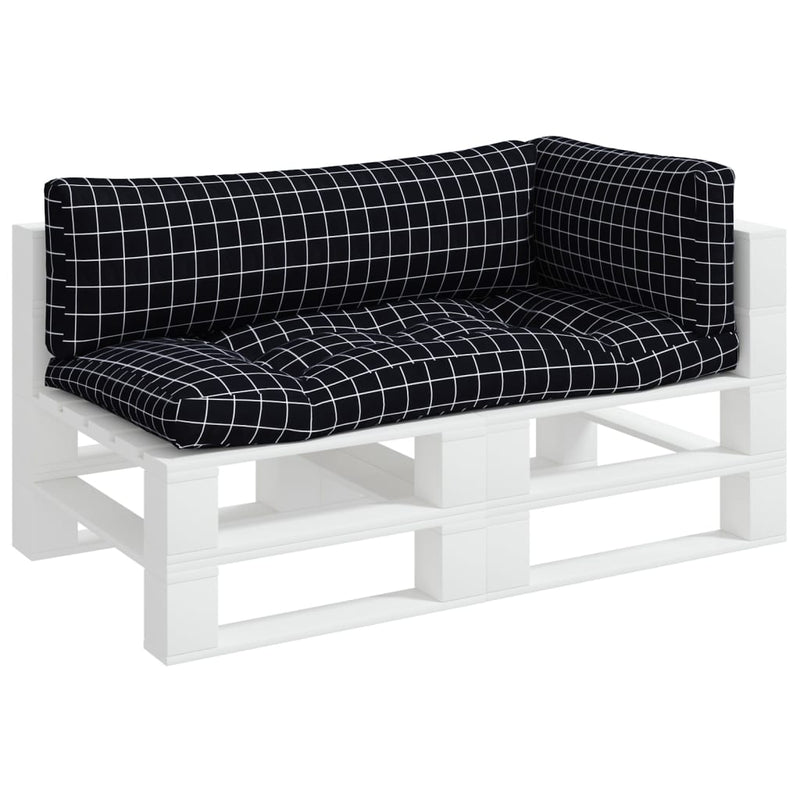 Perne pentru paleți, 3 buc, negru, model carouri, textil oxford