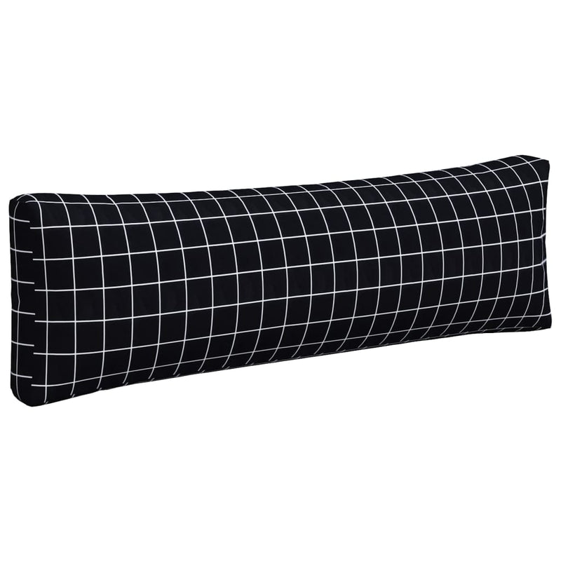 Perne pentru paleți, 3 buc, negru, model carouri, textil oxford
