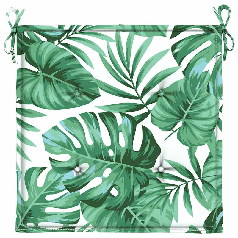 Perne de scaun, model frunze, 4 buc., 40x40x3 cm, textil