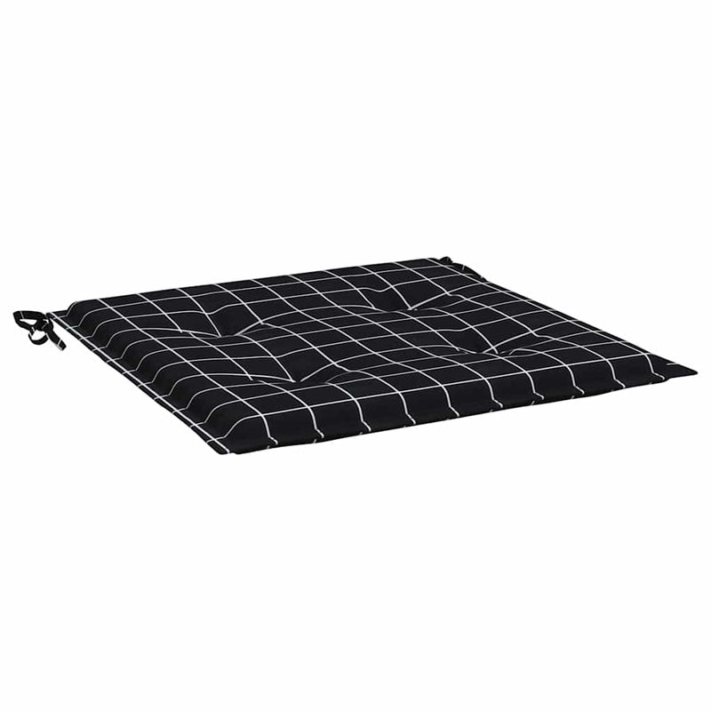 Perne scaun grădină 6 buc negru model carouri 40x40x3 cm textil