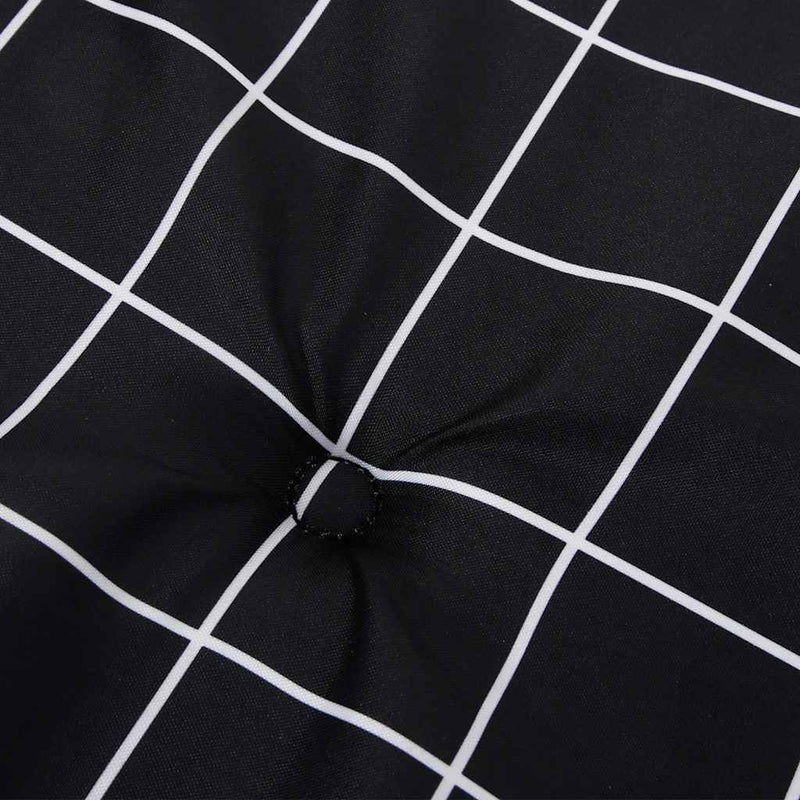 Perne scaun grădină 6 buc negru model carouri 40x40x3 cm textil