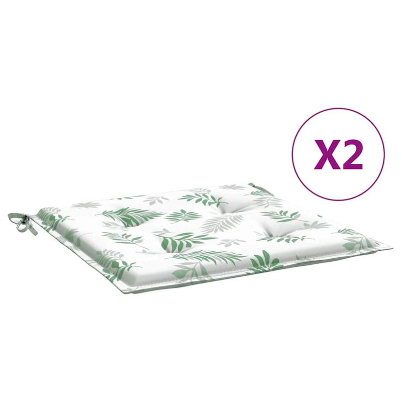 Perne de scaun, model frunze, 2 buc., 40x40x3 cm, textil