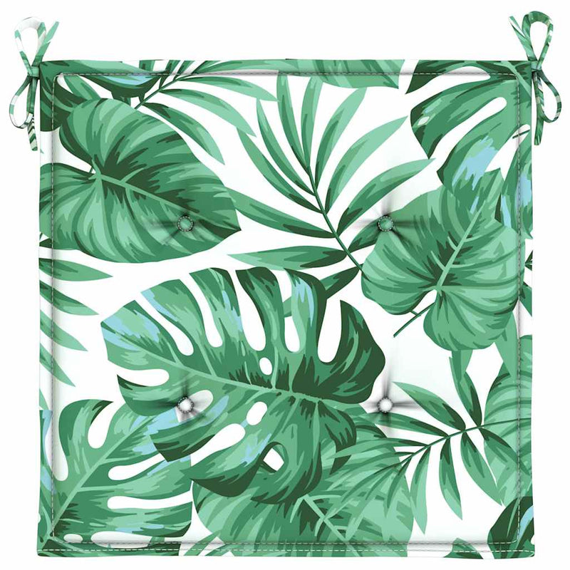 Perne de scaun, model frunze, 6 buc., 50x50x3 cm, textil