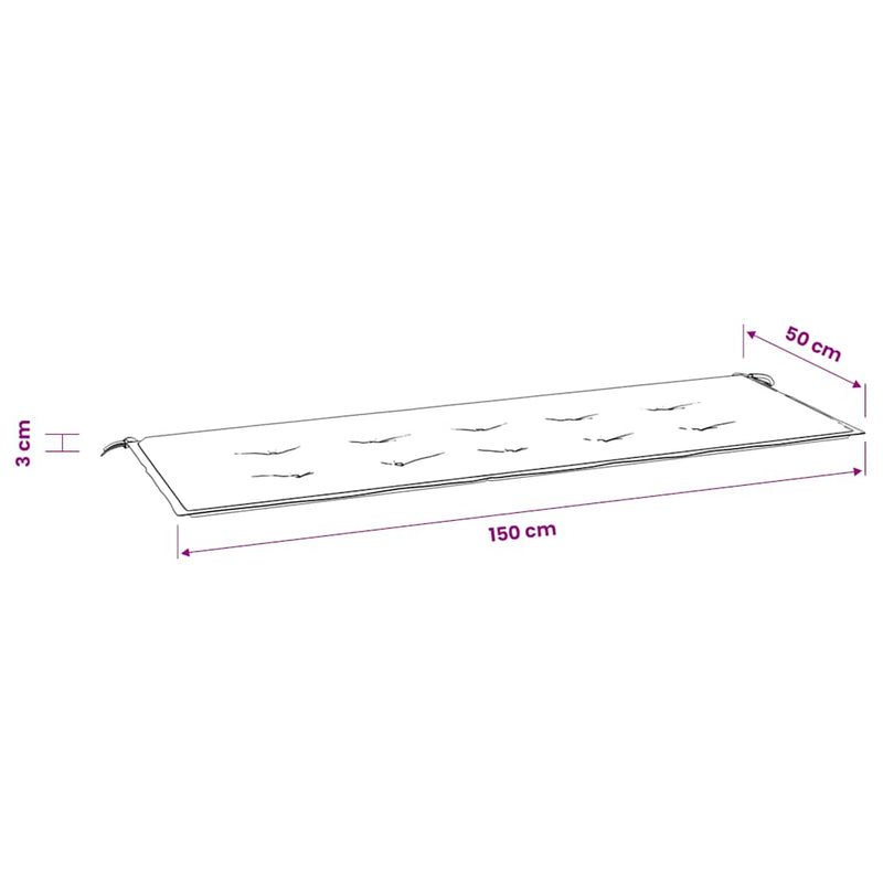 Pernă de bancă de grădină, turcoaz, 150x50x3 cm, textil oxford