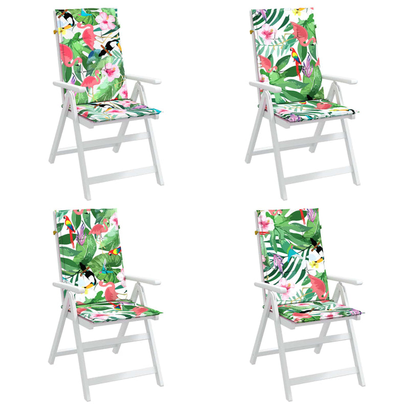Perne de scaun spătar înalt, 4 buc., multicolor, textil