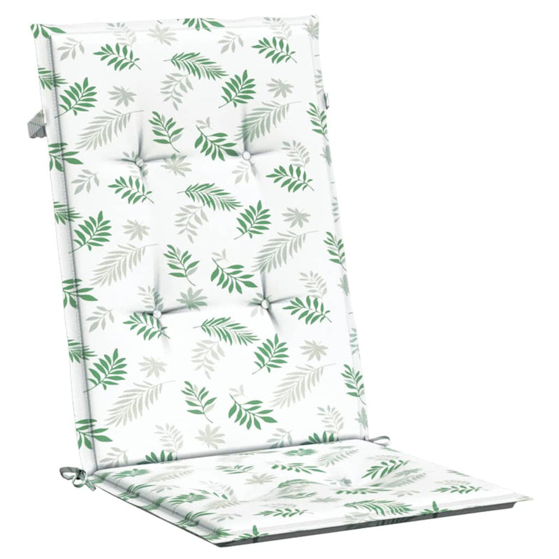 Perne de scaun spătar înalt, 2 buc., model frunze, textil