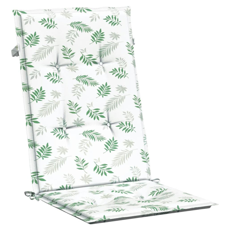 Perne de scaun spătar înalt, 6 buc., model frunze, textil