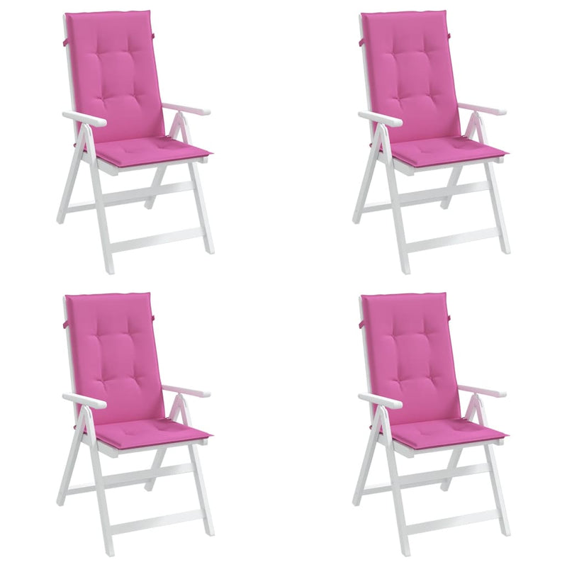 Perne de scaun spătar înalt, 4 buc., roz, textil