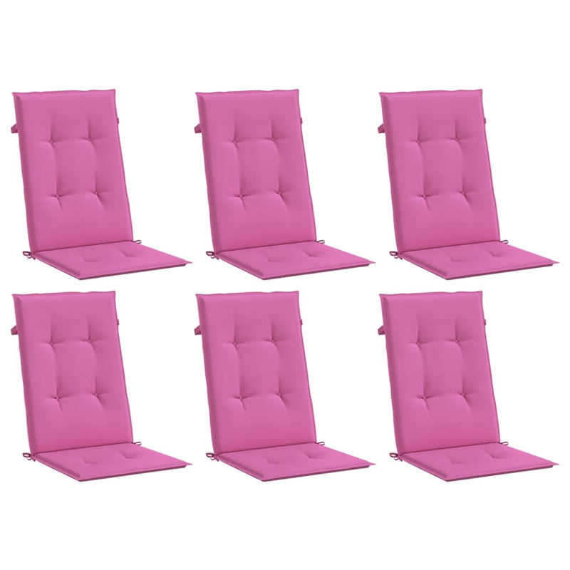 Perne de scaun spătar înalt, 6 buc., roz, textil