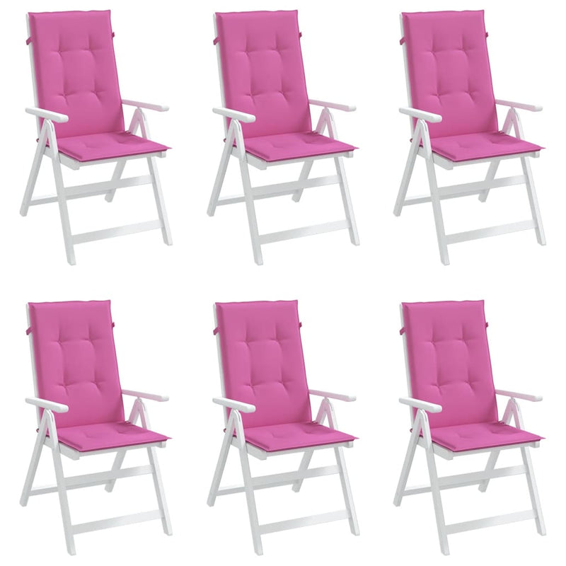 Perne de scaun spătar înalt, 6 buc., roz, textil