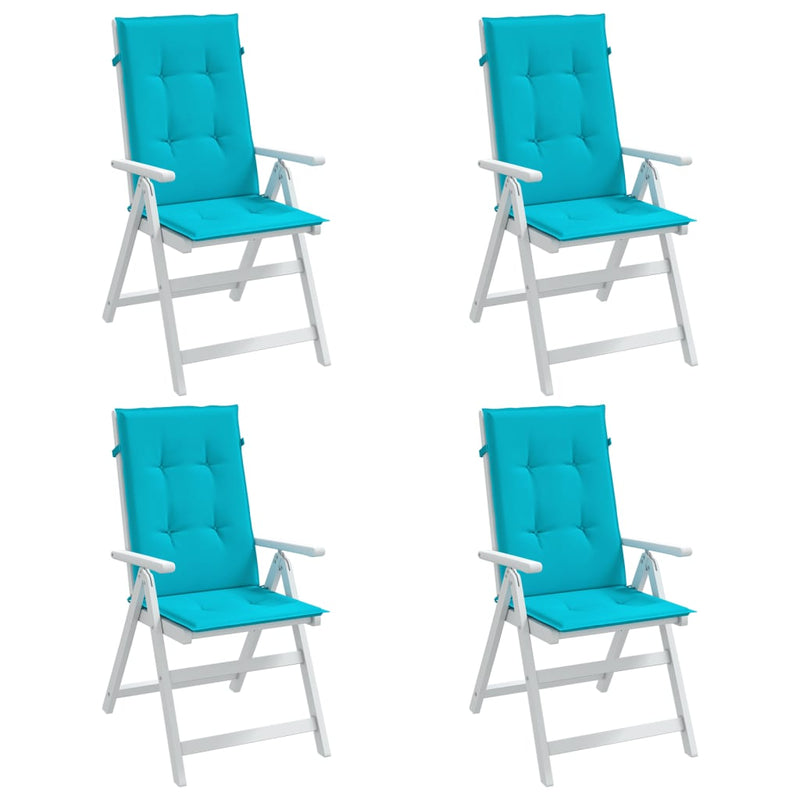 Perne de scaun spătar înalt, 4 buc., turcoaz, textil