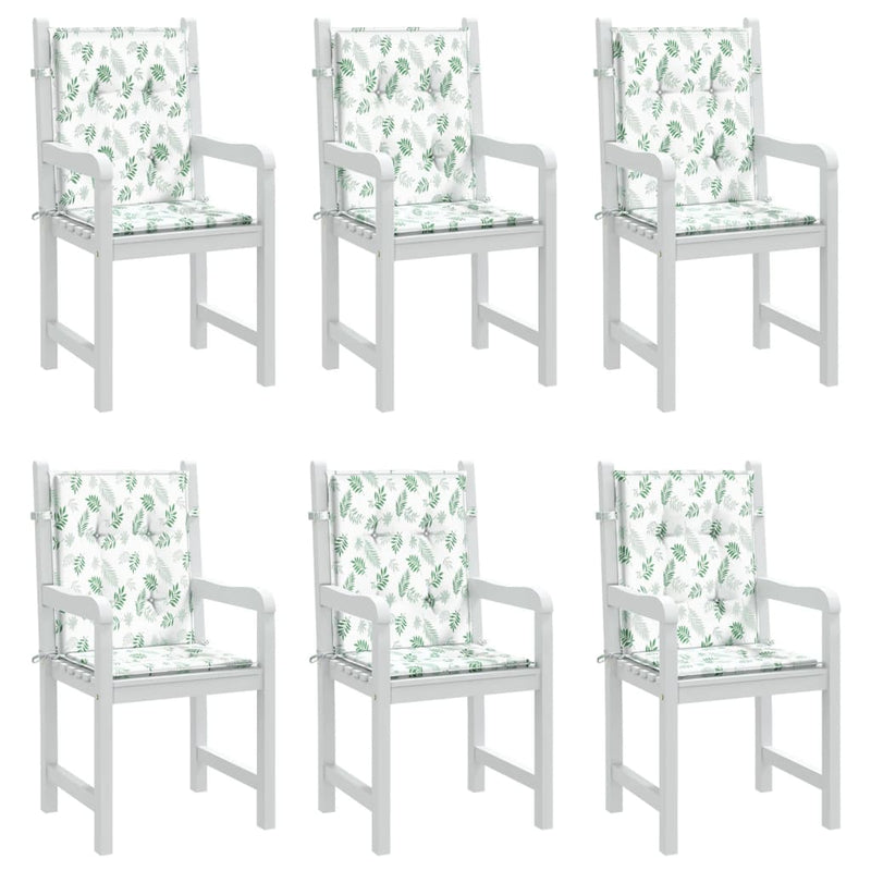 Perne de scaun spătar înalt, 6 buc., model frunze, textil