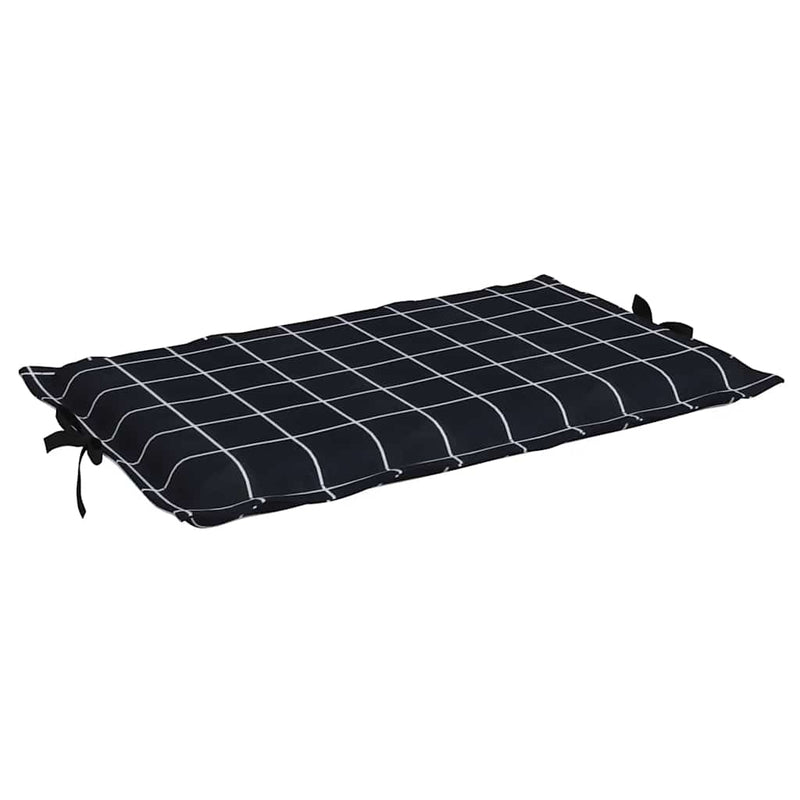 Pernă de șezlong, negru, carouri, textil Oxford