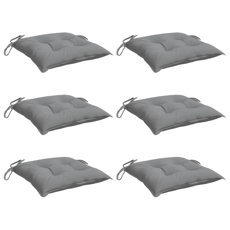 Perne de scaun, 6 buc., gri, 40x40x7 cm, textil oxford
