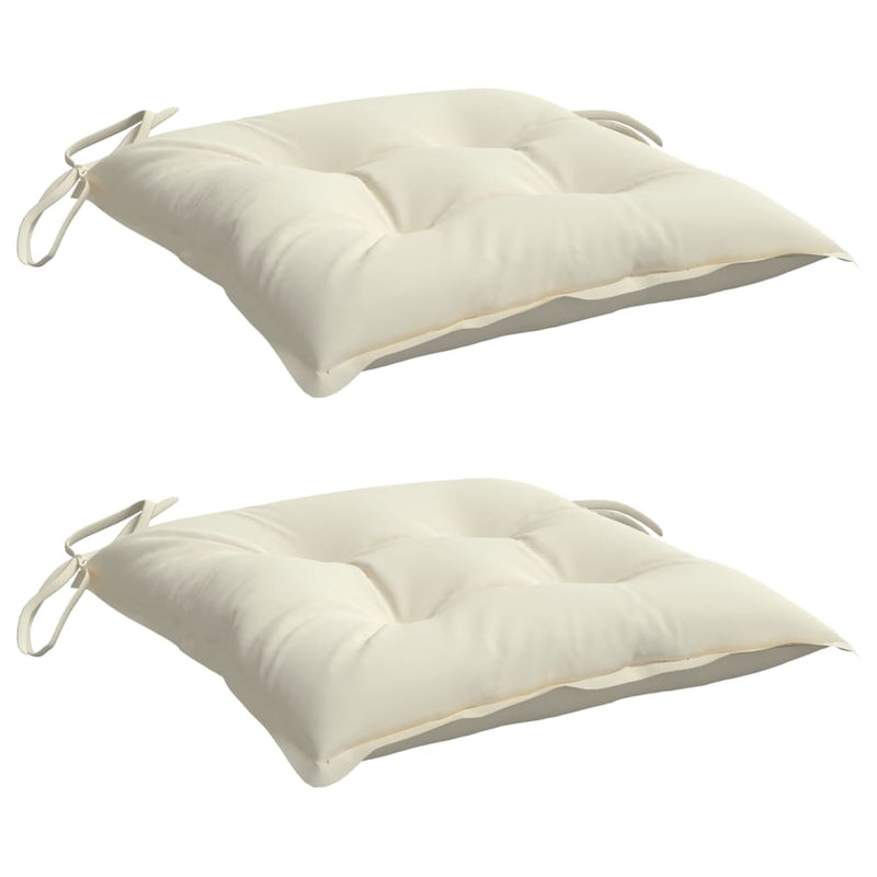 Perne de scaun, 2 buc., alb crem, 40x40x7 cm, textil oxford