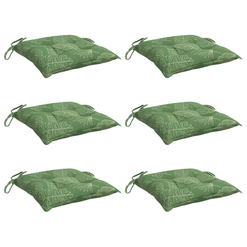 Perne de scaun, 6 buc., 40x40x7 cm, textil, model frunze