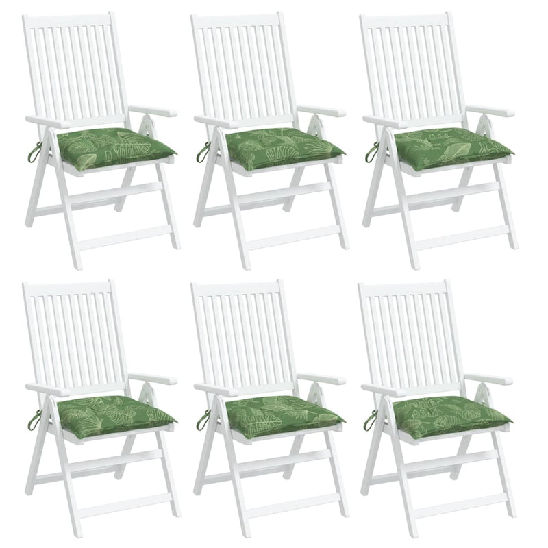 Perne de scaun, 6 buc., 40x40x7 cm, textil, model frunze