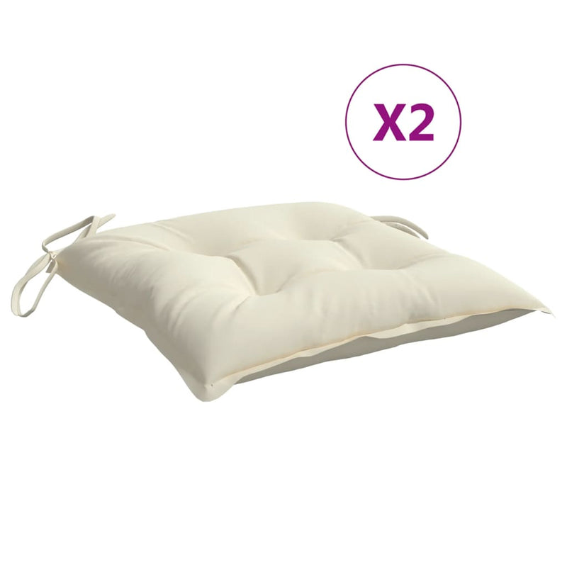 Perne de scaun, 2 buc., alb crem, 50x50x7 cm, textil oxford