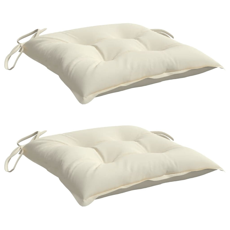 Perne de scaun, 2 buc., alb crem, 50x50x7 cm, textil oxford