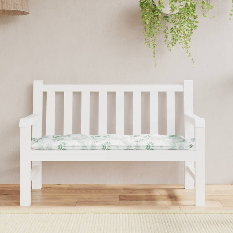 Pernă bancă de grădină, model frunze, 120x50x7 cm, textil