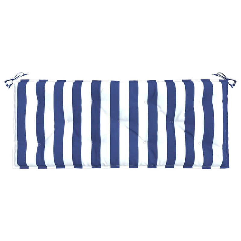 Perne bancă grădină, 2 buc., albastru&alb, 120x50x7 cm, textil
