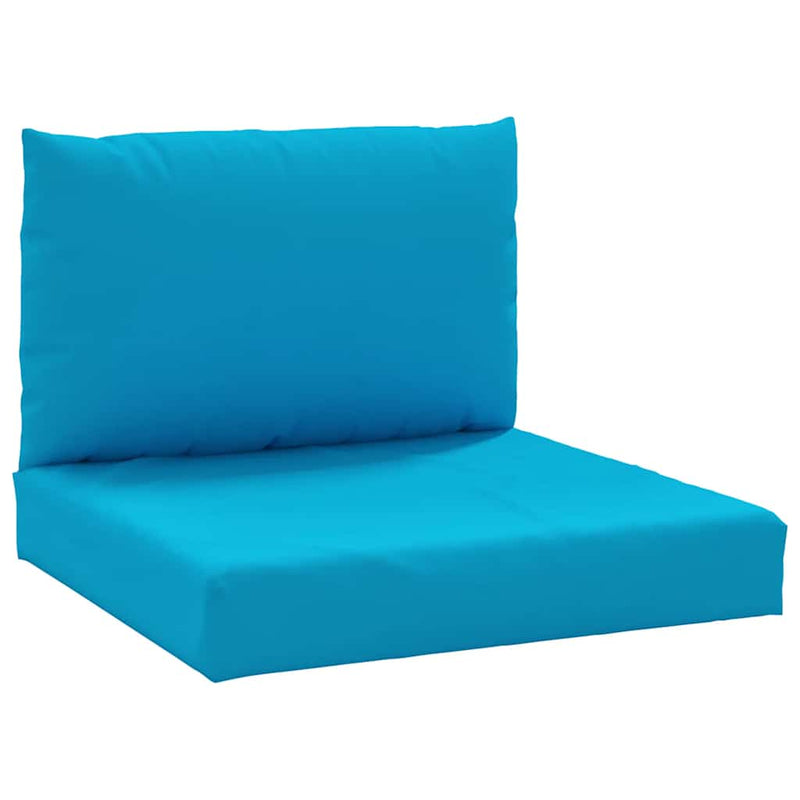 Perne canapea din paleți, 2 buc., albastru deschis, textil