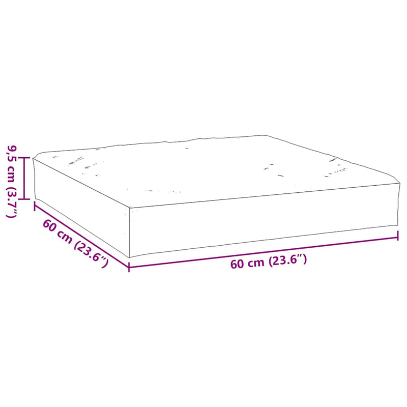 Pernă de podea pentru paleți, antracit, 60x60x9,5 cm, textil