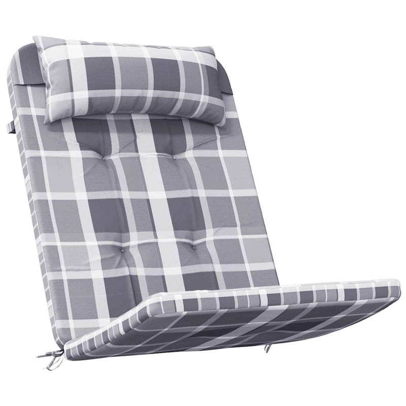Perne scaun Adirondack, 2 buc, gri, careuri, textil oxford