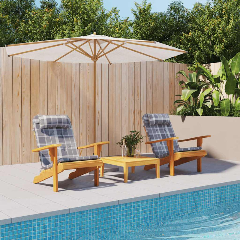 Perne scaun Adirondack, 2 buc, gri, careuri, textil oxford