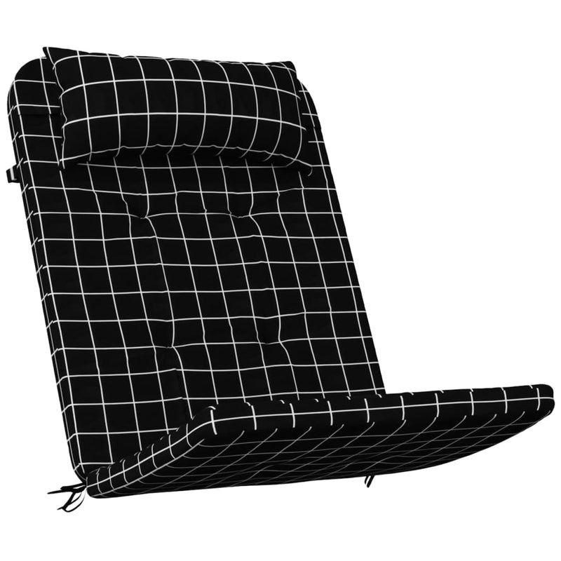 Perne scaun Adirondack, 2 buc, negru, careuri, textil oxford