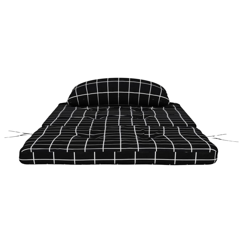Perne scaun Adirondack, 2 buc, negru, careuri, textil oxford