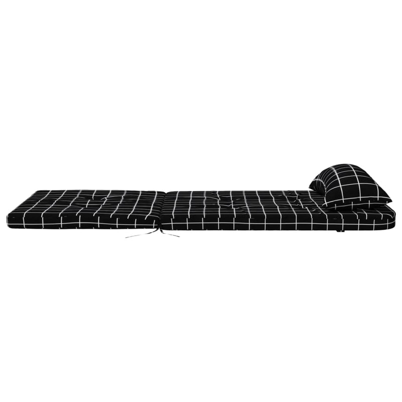 Perne scaun Adirondack, 2 buc, negru, careuri, textil oxford