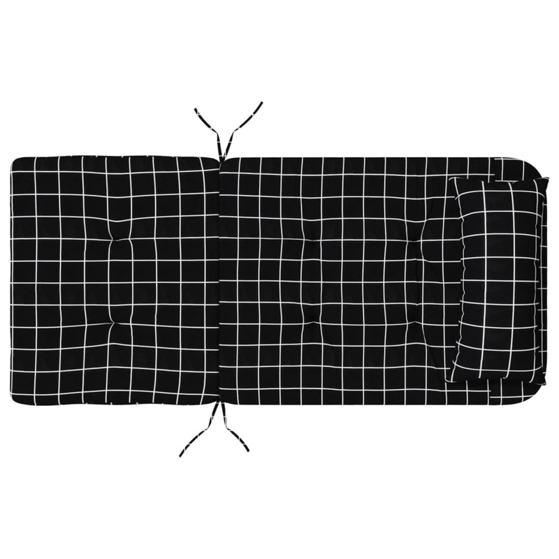 Perne scaun Adirondack, 2 buc, negru, careuri, textil oxford