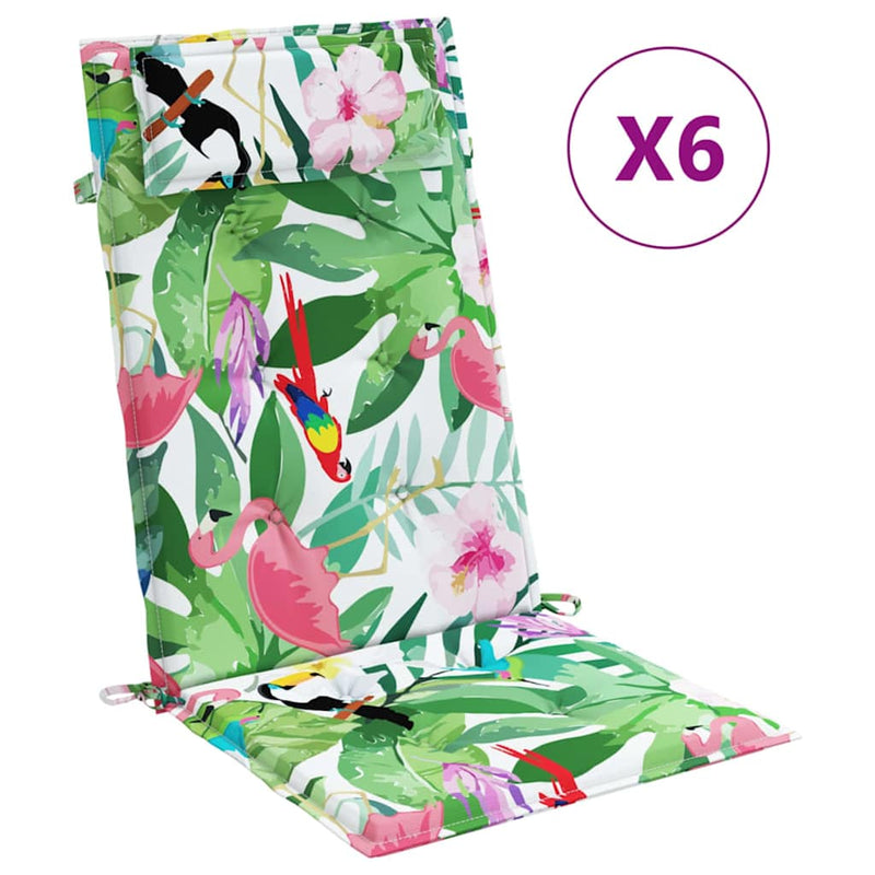 Perne de scaun spătar înalt, 6 buc., multicolor, textil oxford