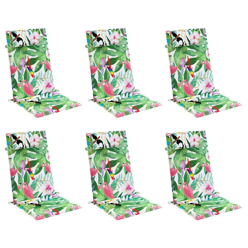 Perne de scaun spătar înalt, 6 buc., multicolor, textil oxford