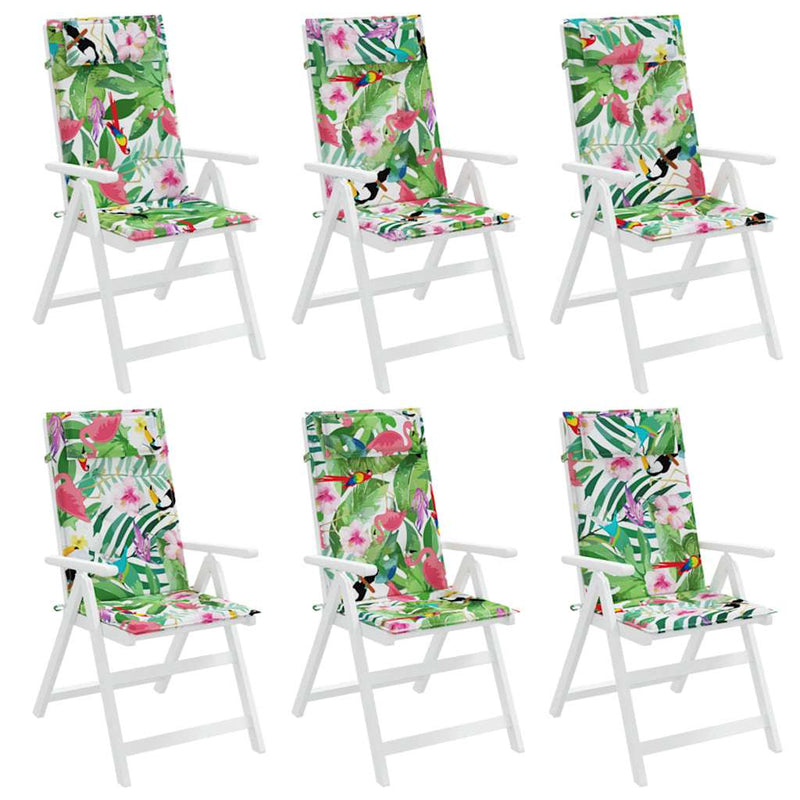 Perne de scaun spătar înalt, 6 buc., multicolor, textil oxford