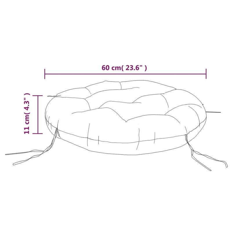 Pernă rotundă bej, Ø 60 x11 cm, țesătură Oxford