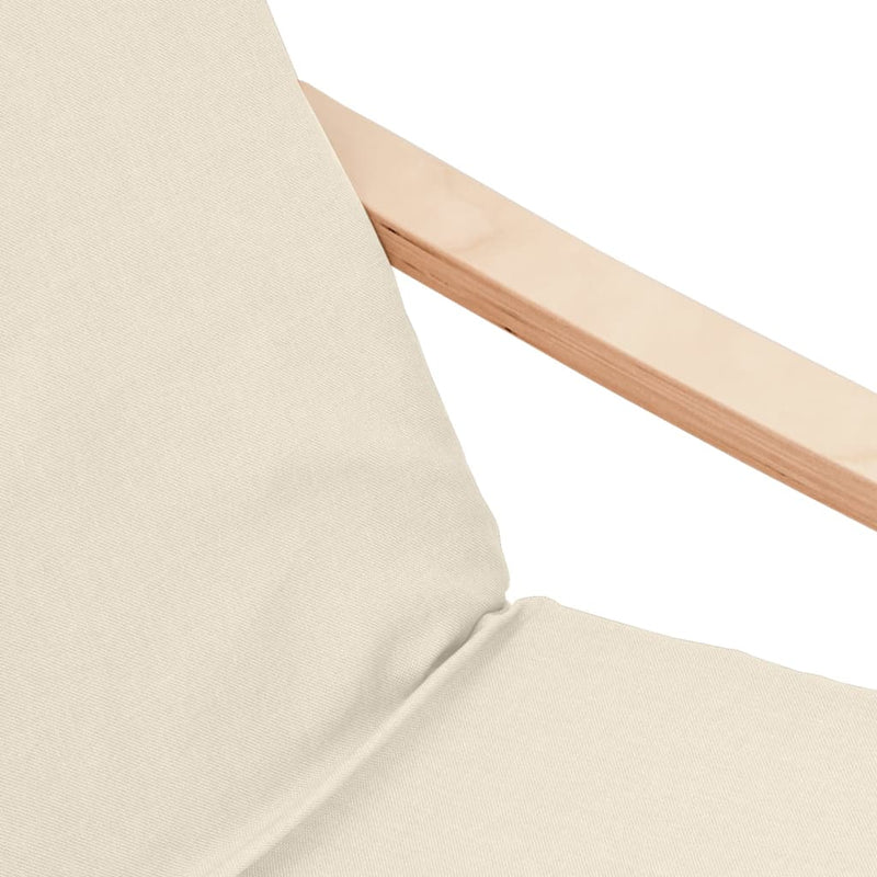 Scaun de relaxare cu taburet, crem, textil