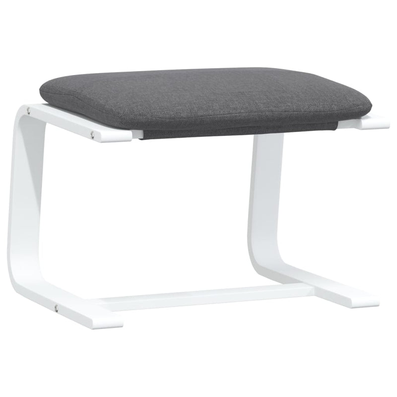Scaun de relaxare cu taburet, gri deschis, textil