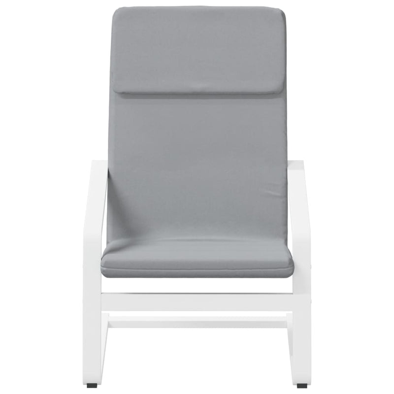 Scaun de relaxare cu taburet, gri deschis, textil