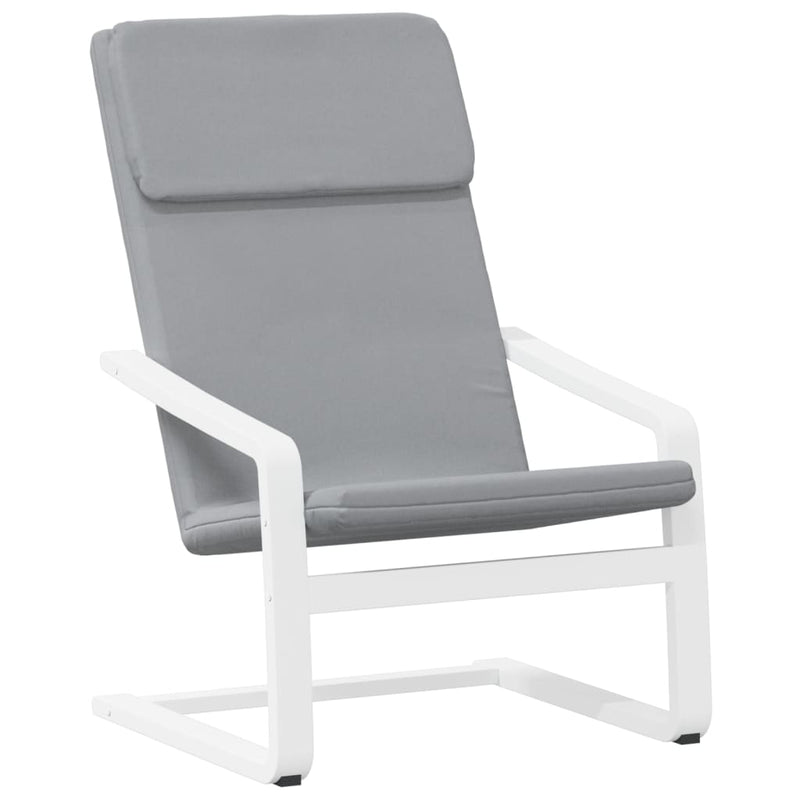 Scaun de relaxare cu taburet, gri deschis, textil
