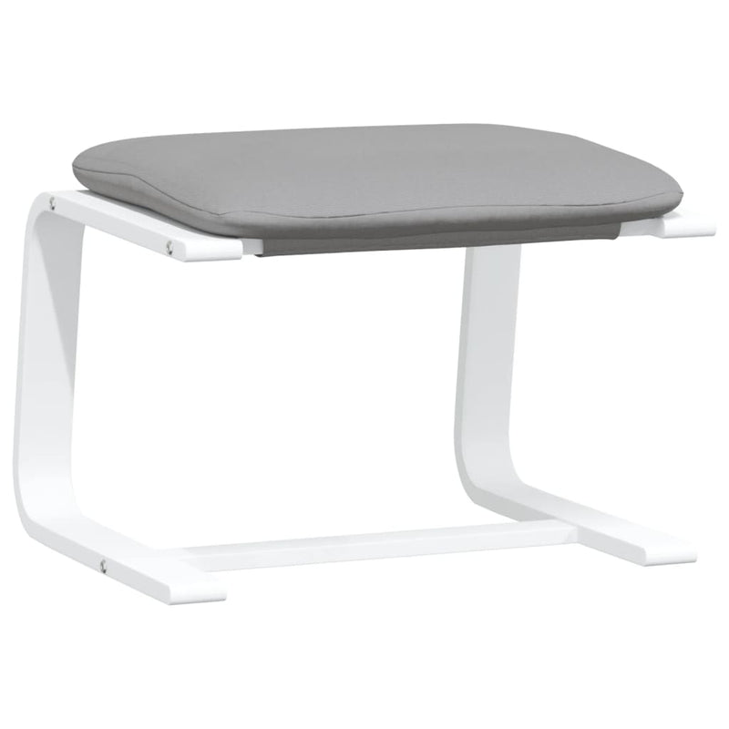 Scaun de relaxare cu taburet, gri deschis, textil