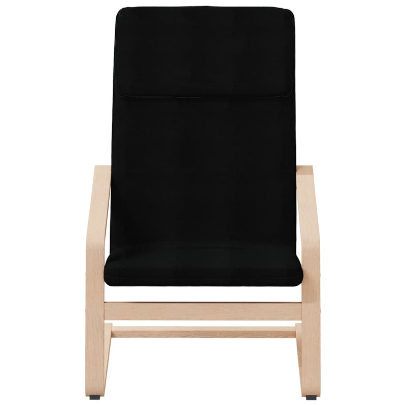 Scaun de relaxare cu taburet, negru, textil