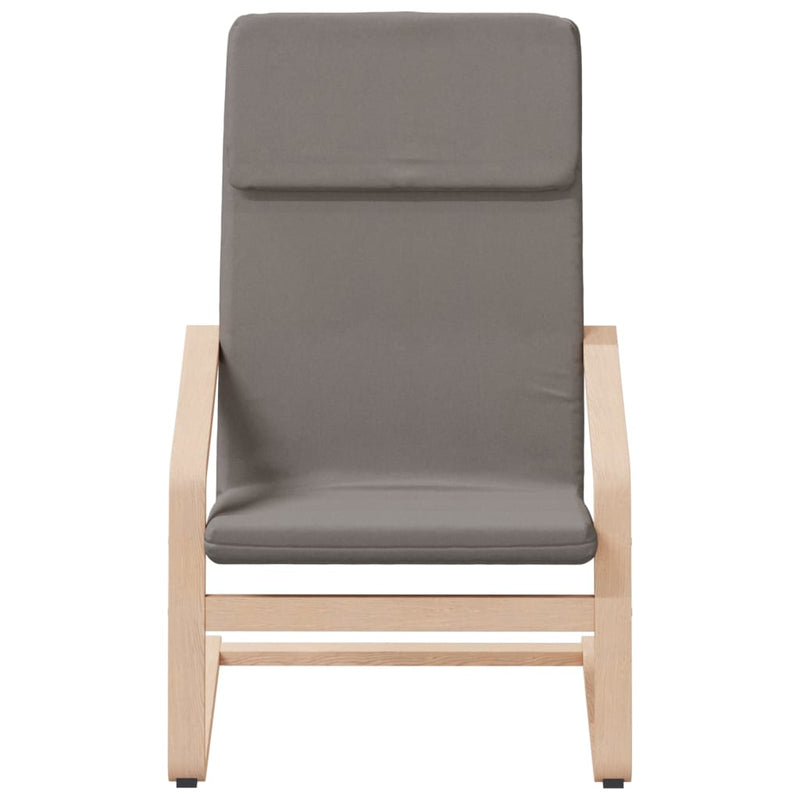 Scaun de relaxare cu taburet, gri taupe, textil