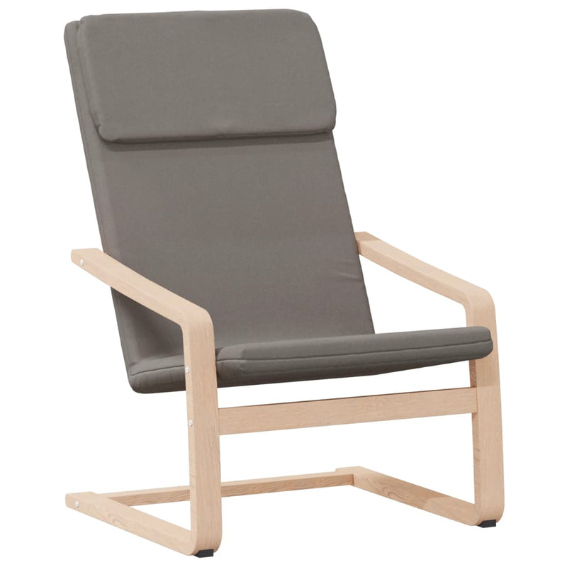 Scaun de relaxare cu taburet, gri taupe, textil