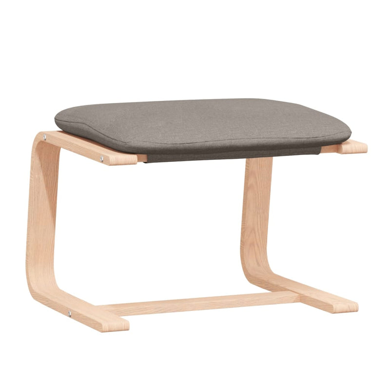 Scaun de relaxare cu taburet, gri taupe, textil