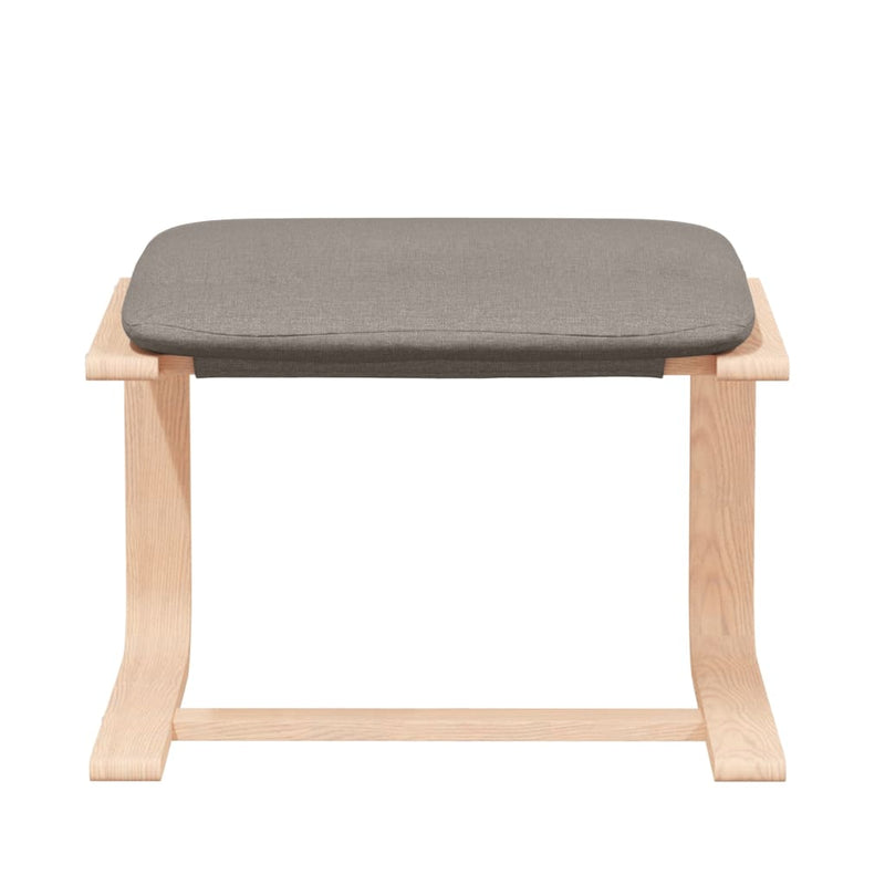 Scaun de relaxare cu taburet, gri taupe, textil